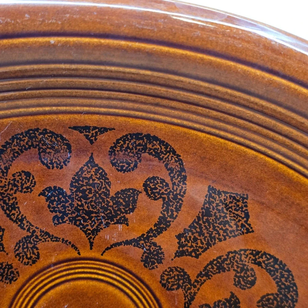 1967 Vintage Fiesta Sheffield Amberstone Brown Oval Serving Platter 12.5